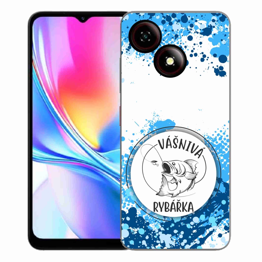 Gélový kryt mmCase na ZTE Blade A35E - vášnivá rybárka biele pozadie
