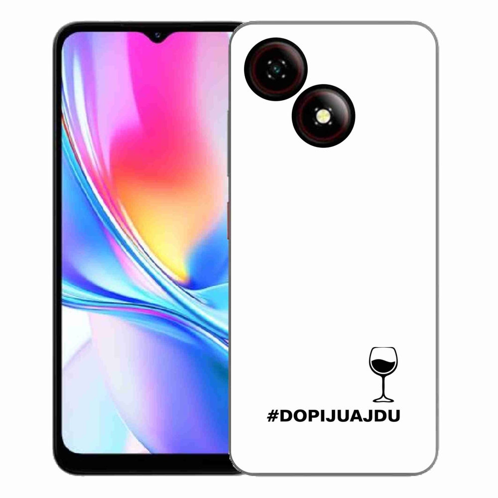 Gélový kryt mmCase na ZTE Blade A35E - vínny motív biele pozadie