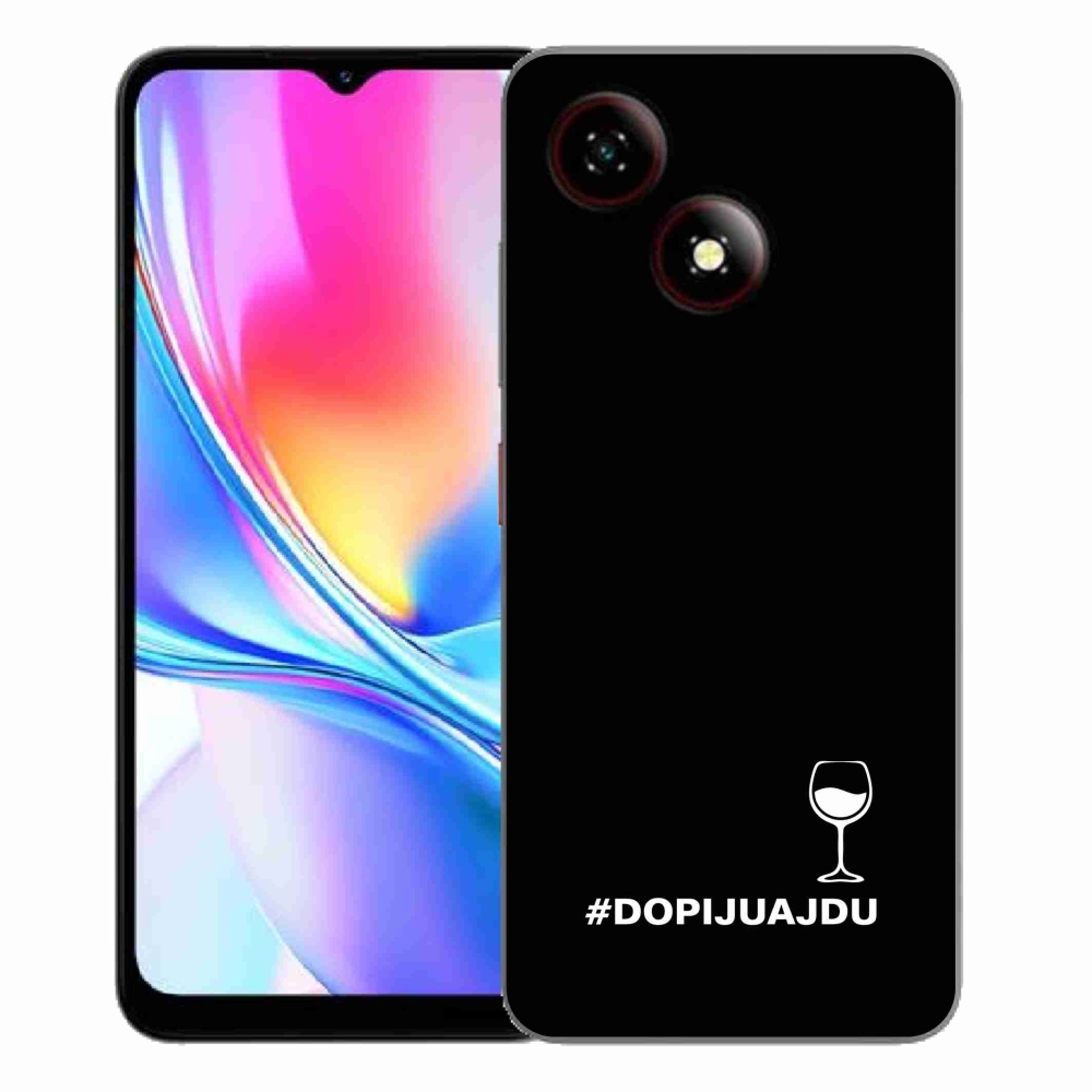 Gélový kryt mmCase na ZTE Blade A35E - vínny motív čierne pozadie