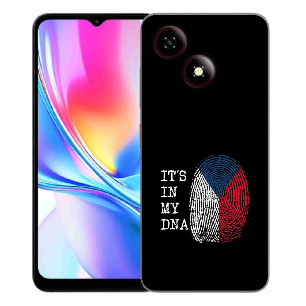 Gélový kryt mmCase na ZTE Blade A35E - vlajka odtlačok prsta čierne pozadie