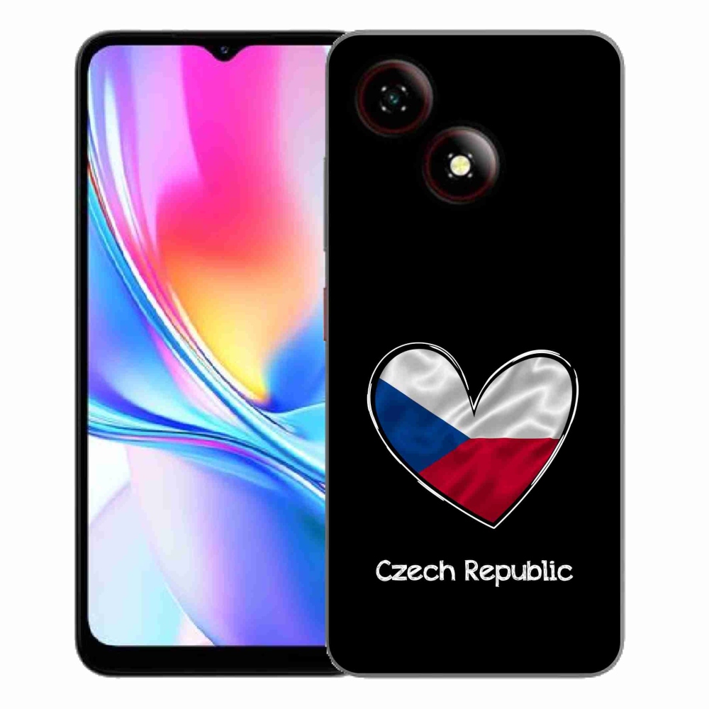 Gélový kryt mmCase na ZTE Blade A35E - vlajka srdca čierne pozadie