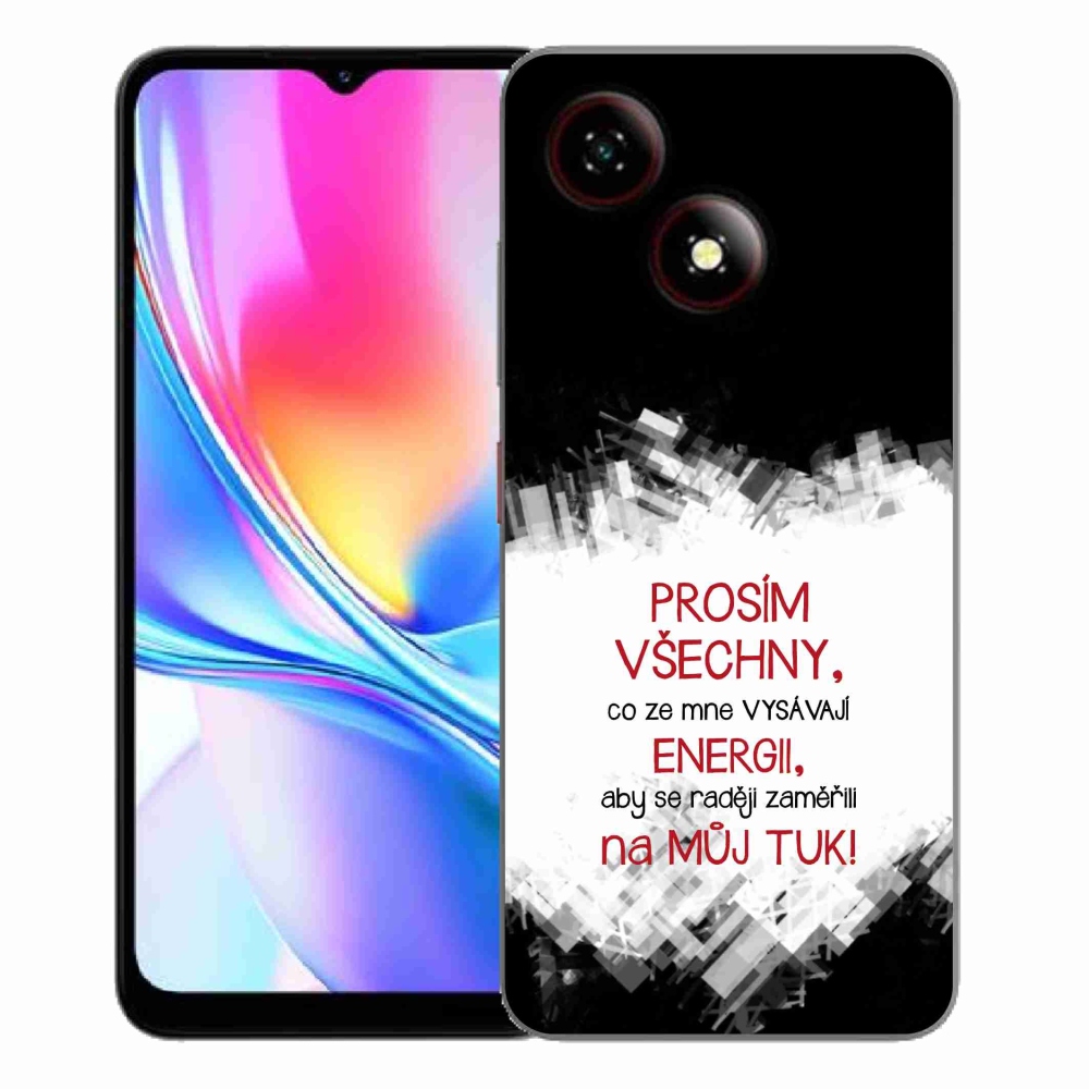 Gélový kryt mmCase na ZTE Blade A35E - vtipný text 1 červený