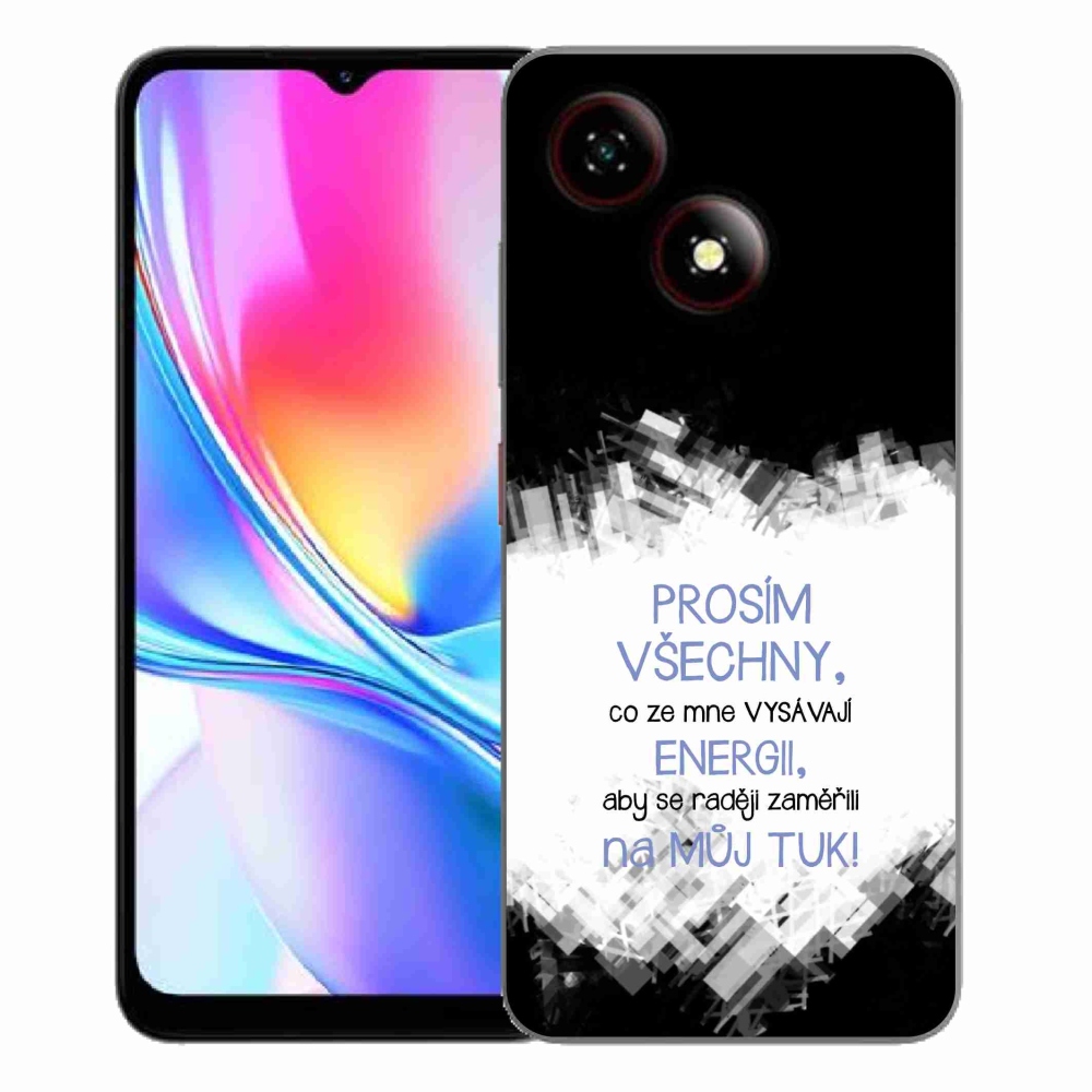 Gélový kryt mmCase na ZTE Blade A35E - vtipný text 1 modrý