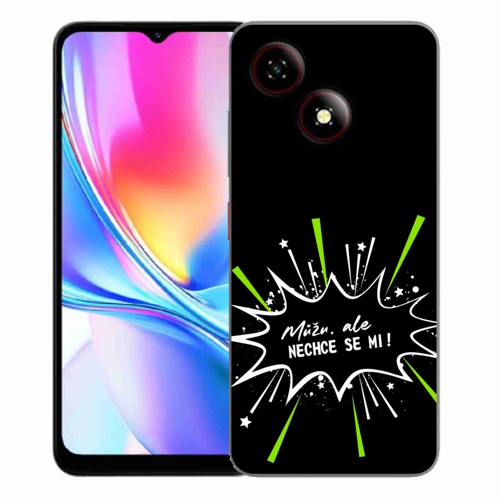 Gélový kryt mmCase na ZTE Blade A35E - vtipný text 11 čierne pozadie