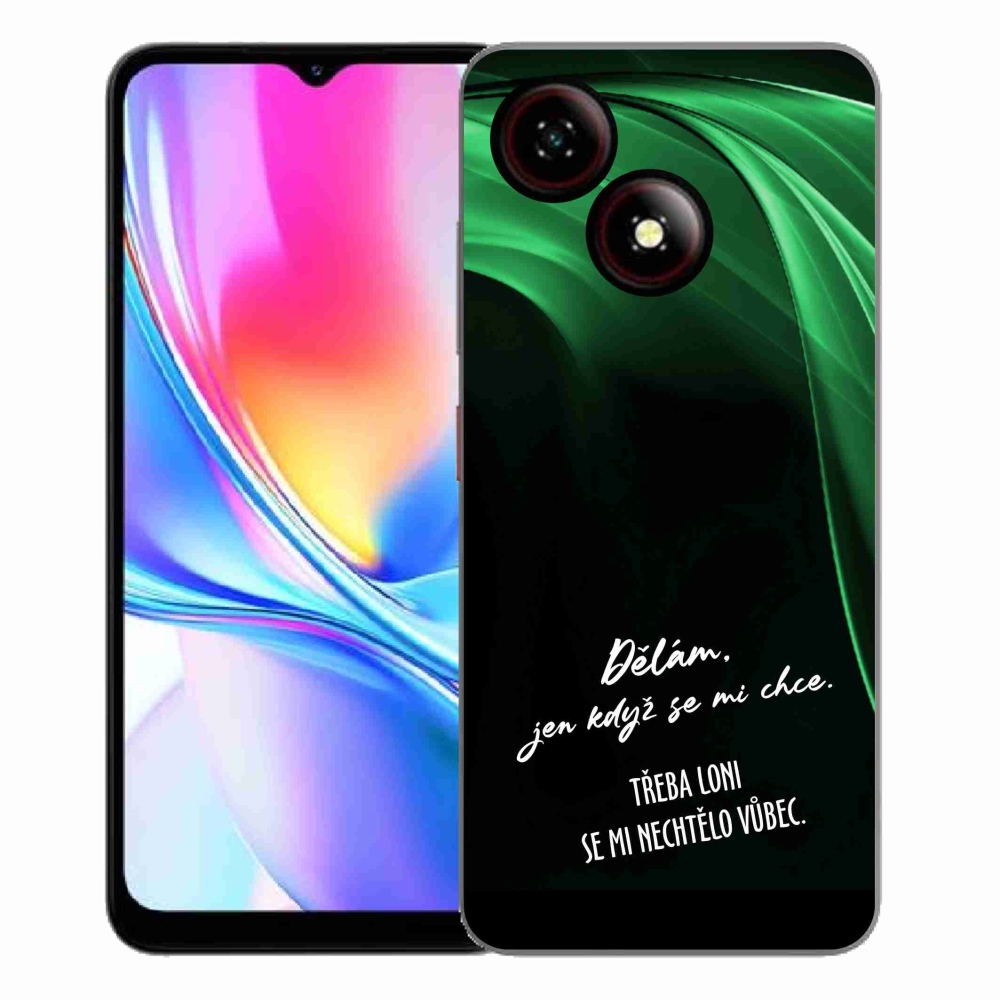 Gélový kryt mmCase na ZTE Blade A35E - vtipný text 12 čierne pozadie