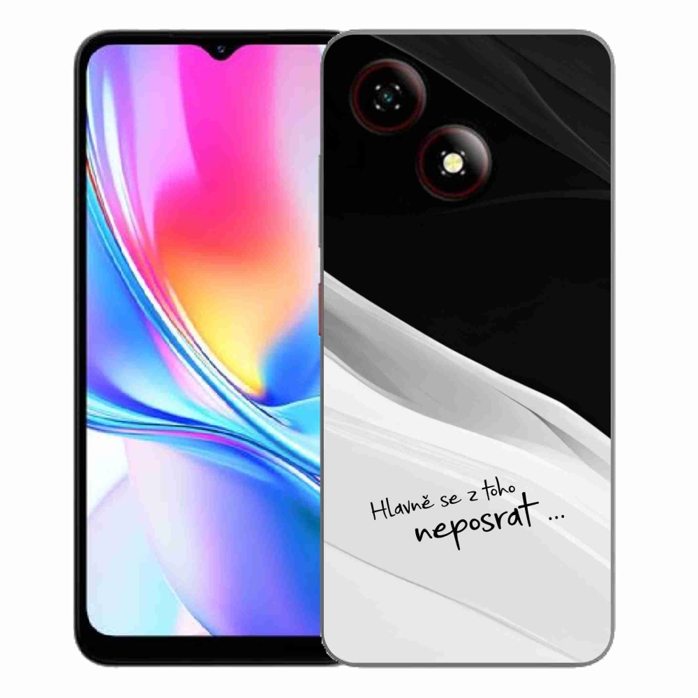 Gélový kryt mmCase na ZTE Blade A35E - vtipný text 13 bieločierne pozadie