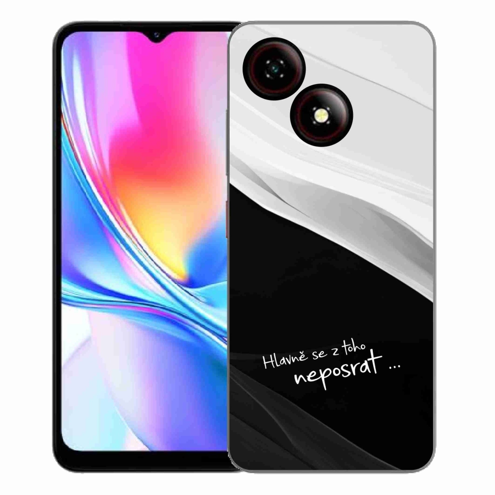 Gélový kryt mmCase na ZTE Blade A35E - vtipný text 13 čiernobiele pozadie