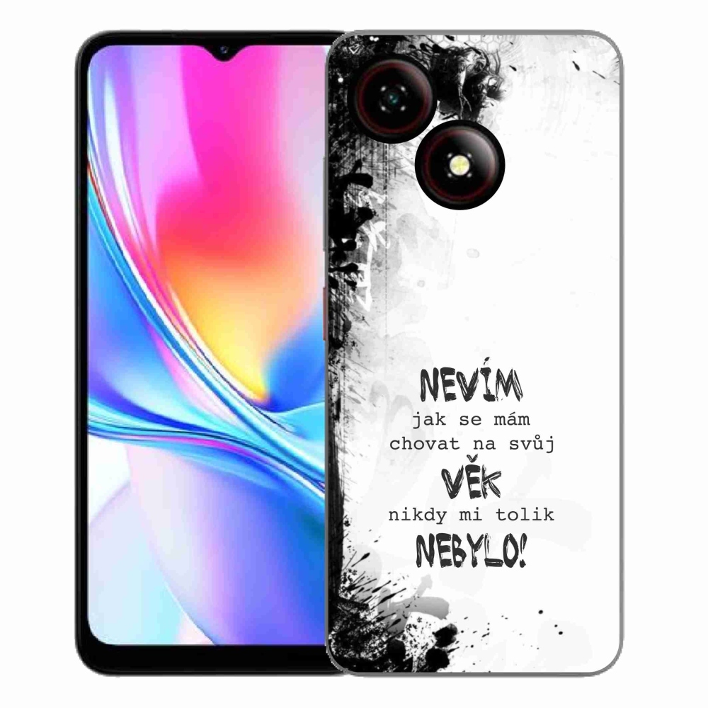 Gélový kryt mmCase na ZTE Blade A35E - vtipný text 14 biele pozadie
