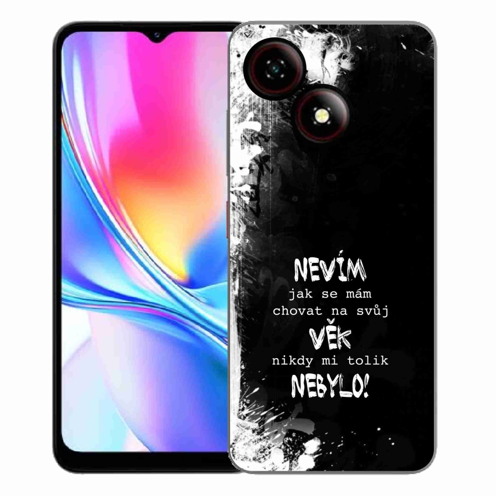 Gélový kryt mmCase na ZTE Blade A35E - vtipný text 14 čierne pozadie