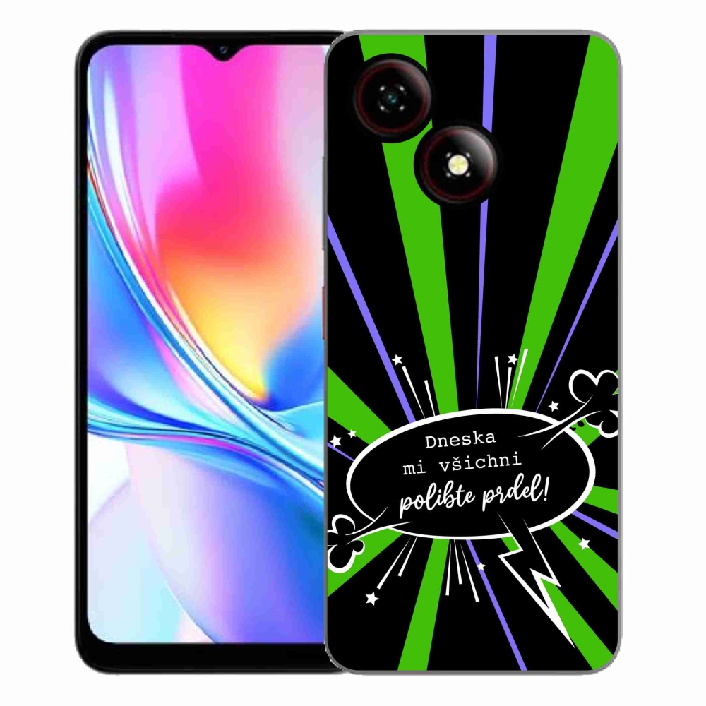 Gélový kryt mmCase na ZTE Blade A35E - vtipný text 15 čierne pozadie
