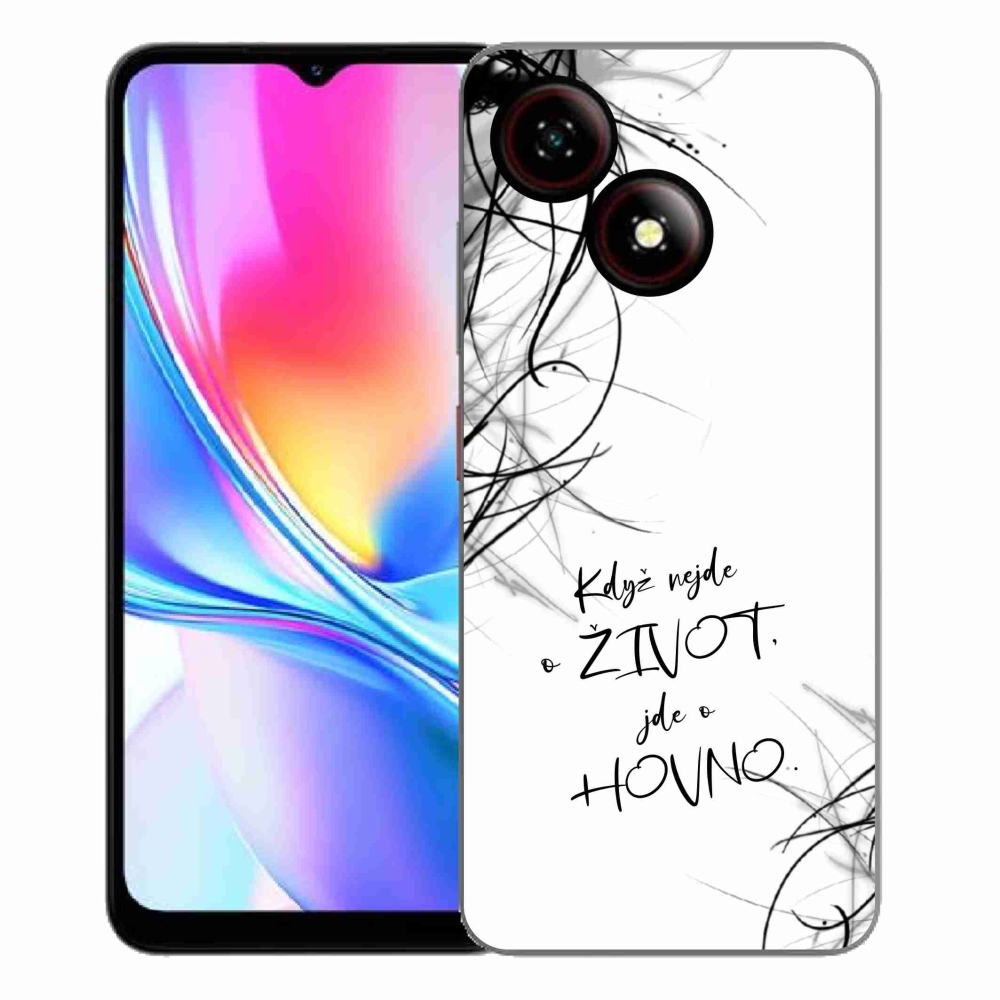 Gélový kryt mmCase na ZTE Blade A35E - vtipný text 16 biele pozadie