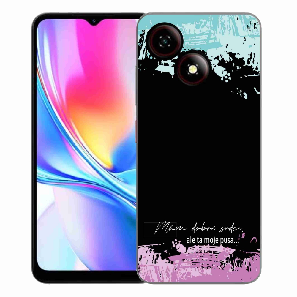 Gélový kryt mmCase na ZTE Blade A35E - vtipný text 3 čierne pozadie