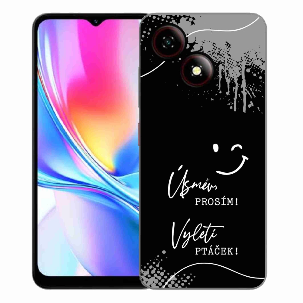Gélový kryt mmCase na ZTE Blade A35E - vtipný text 4 čierne pozadie