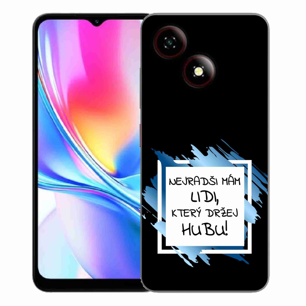 Gélový kryt mmCase na ZTE Blade A35E - vtipný text 7 bieločierne pozadie