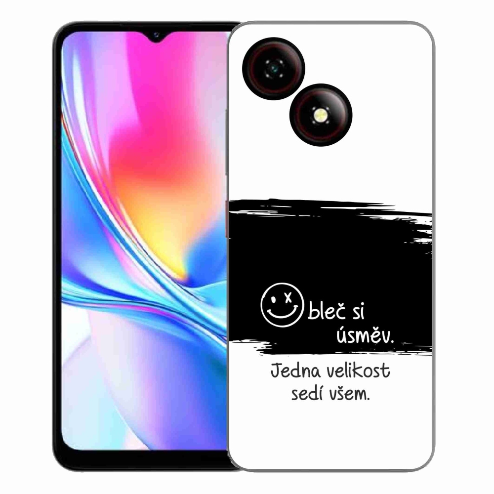 Gélový kryt mmCase na ZTE Blade A35E - vtipný text 8 čiernobiele pozadie