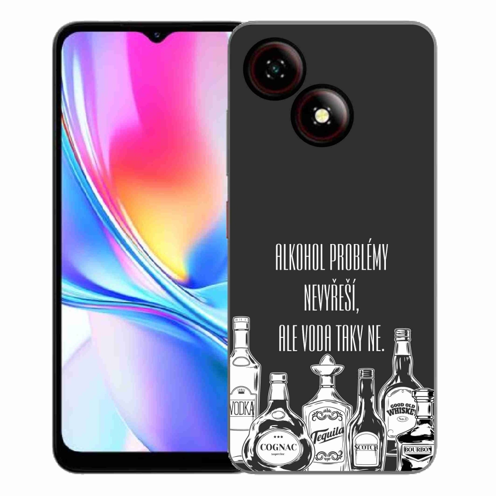 Gélový kryt mmCase na ZTE Blade A35E - vtipný text čierne pozadie