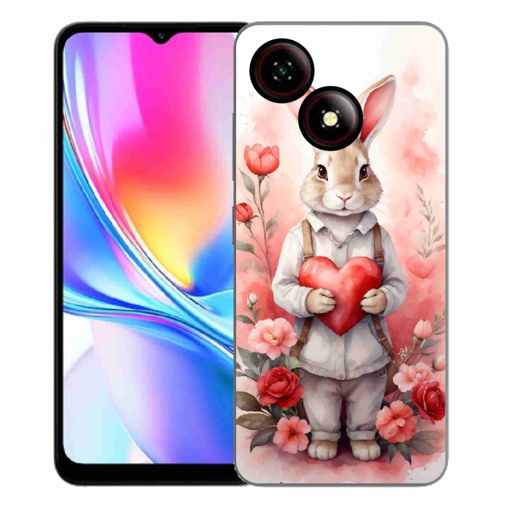Gélový kryt mmCase na ZTE Blade A35E - zajac so srdiečkom