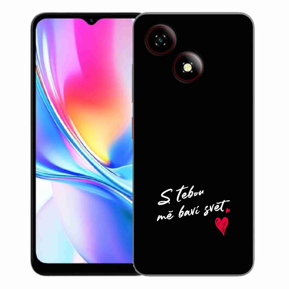 Gélový kryt mmCase na ZTE Blade A35E - zamilovaný text 1 čierne pozadie