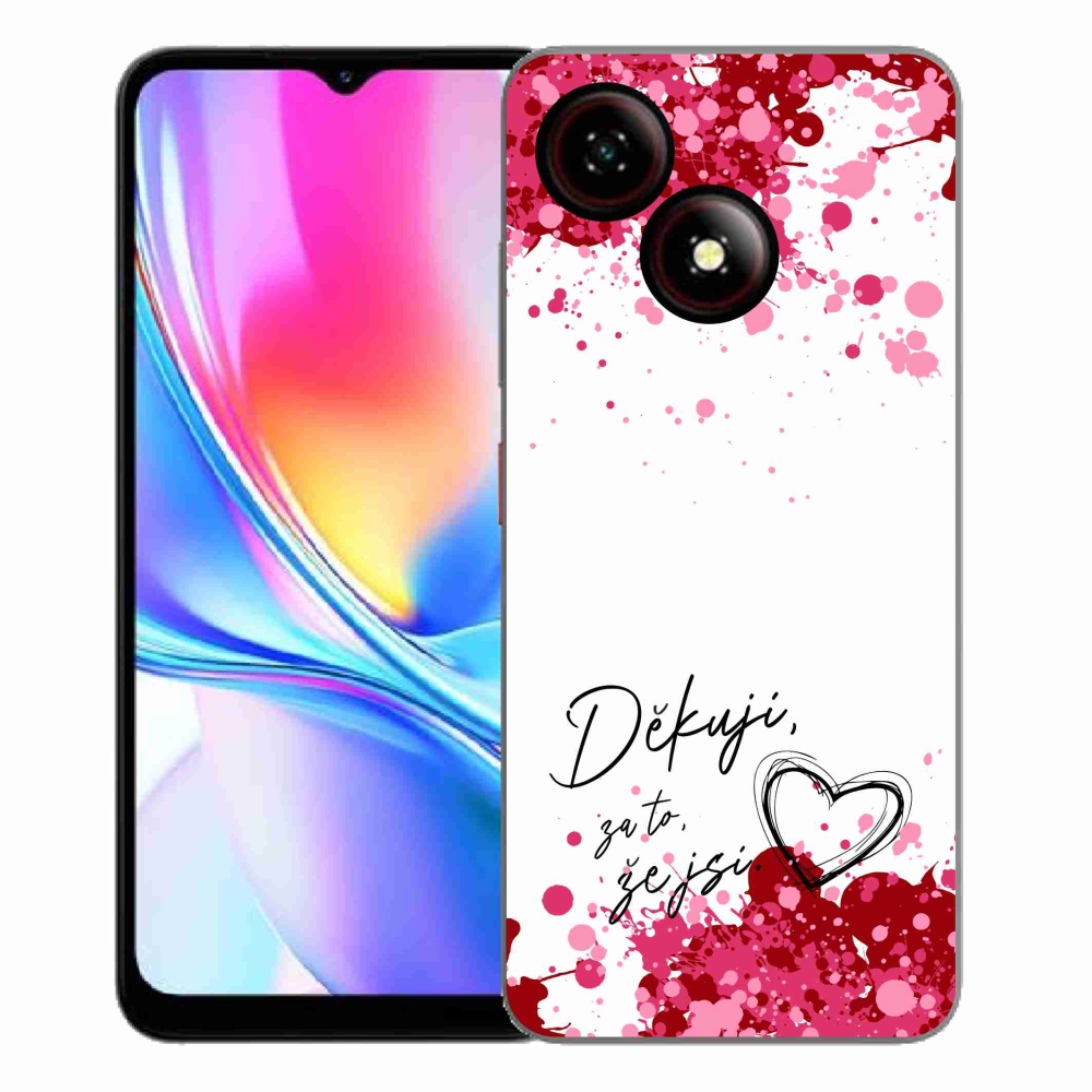 Gélový kryt mmCase na ZTE Blade A35E - zamilovaný text 2 biele pozadie