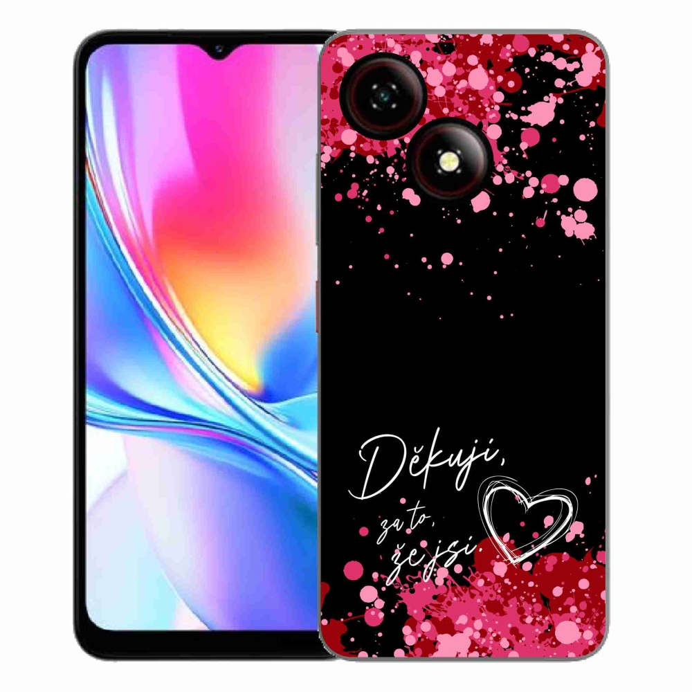 Gélový kryt mmCase na ZTE Blade A35E - zamilovaný text 2 čierne pozadie