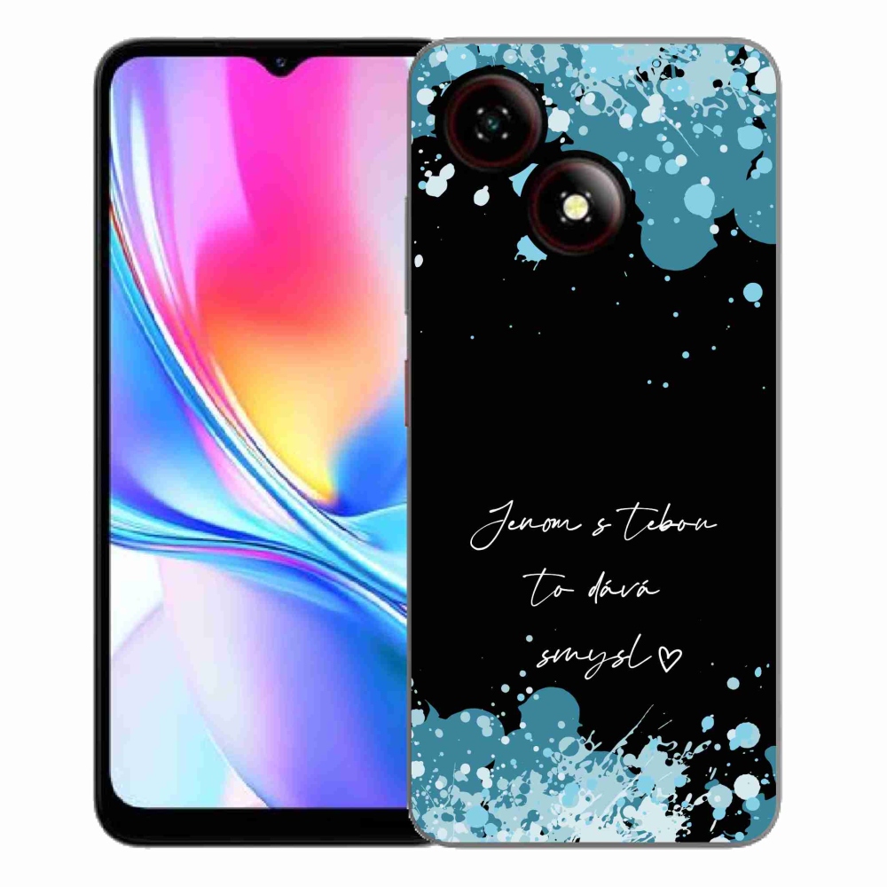 Gélový kryt mmCase na ZTE Blade A35E - zamilovaný text čierne pozadie