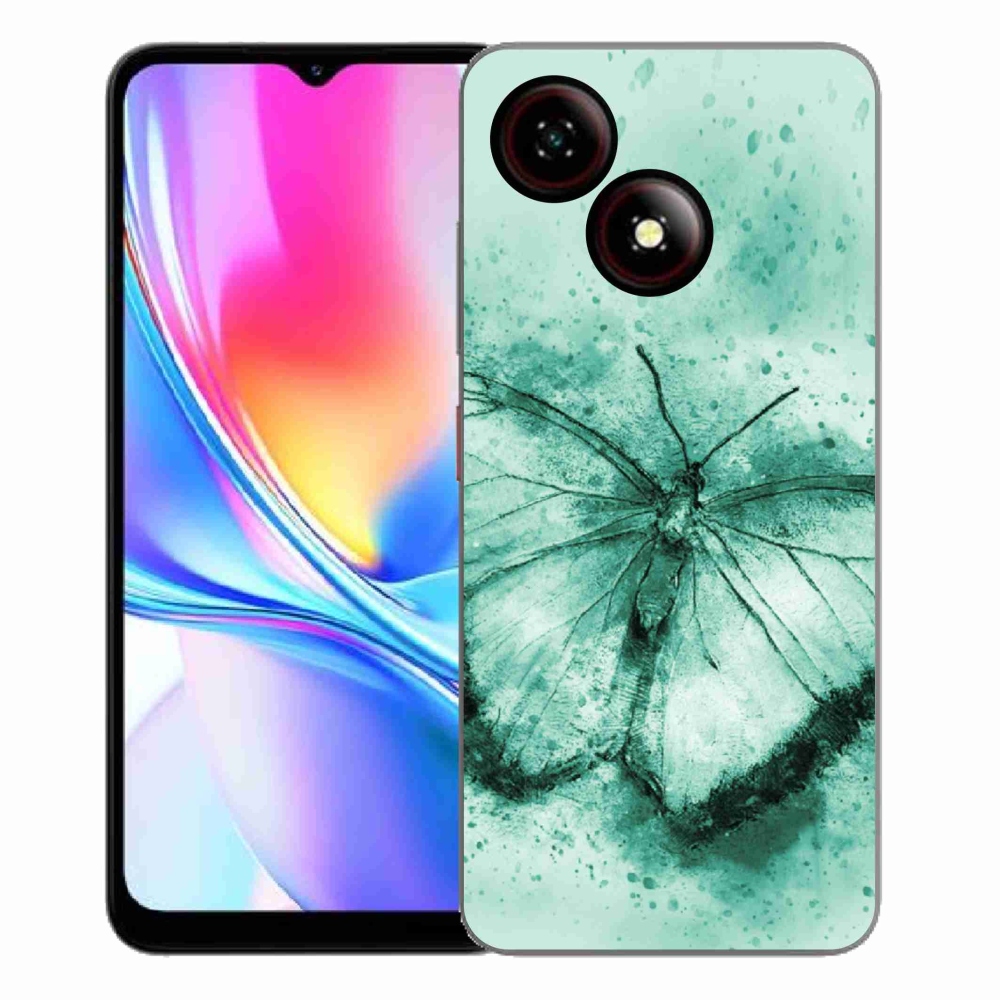 Gélový kryt mmCase na ZTE Blade A35E - zelený motýľ