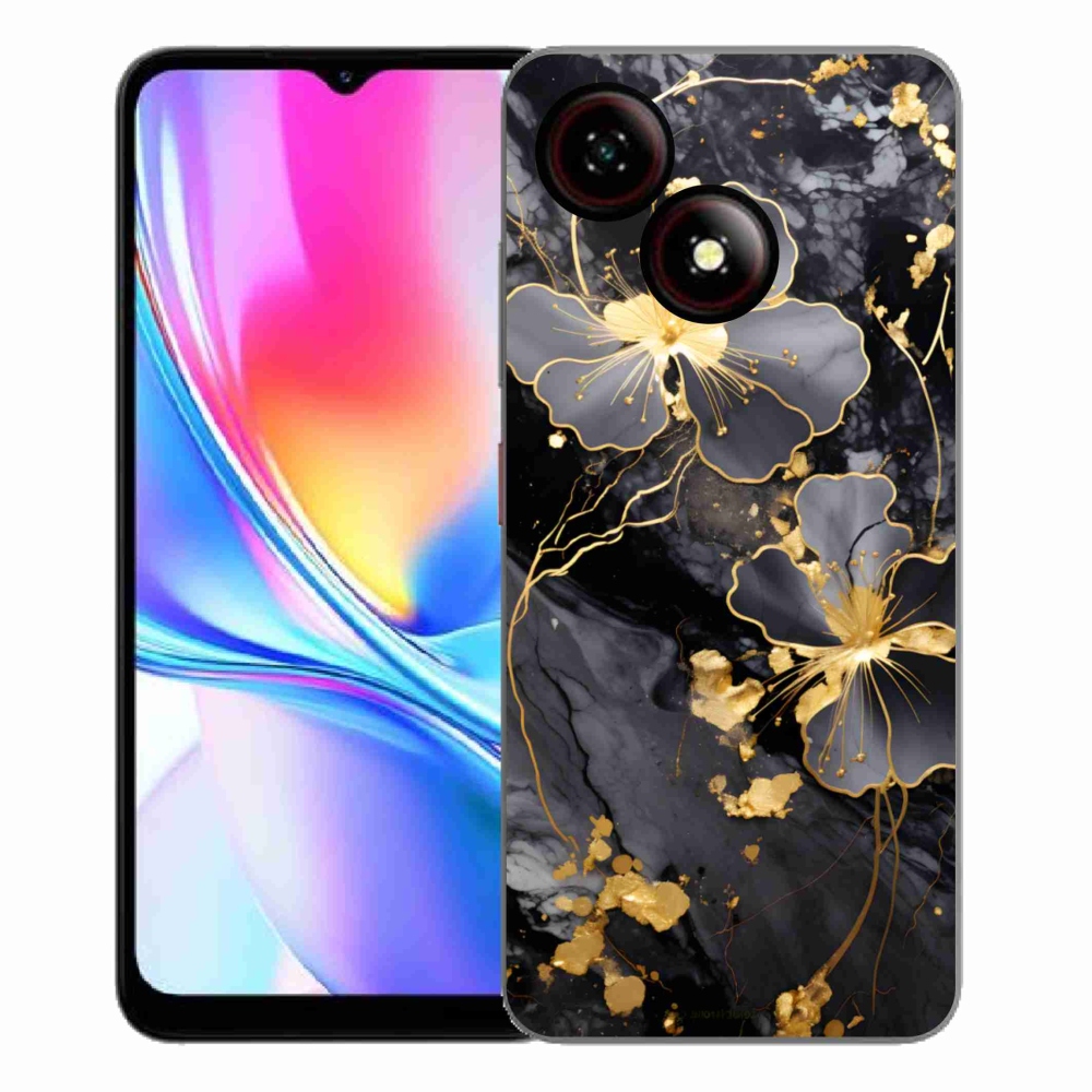 Gélový kryt mmCase na ZTE Blade A35E - zlaté kvety