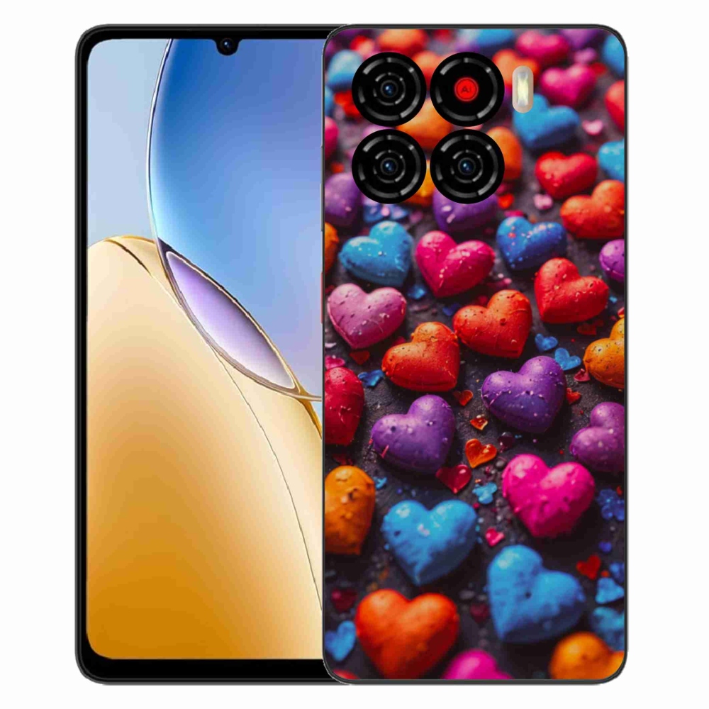 Gélový kryt mmCase na ZTE Blade A56 - farebné srdcia