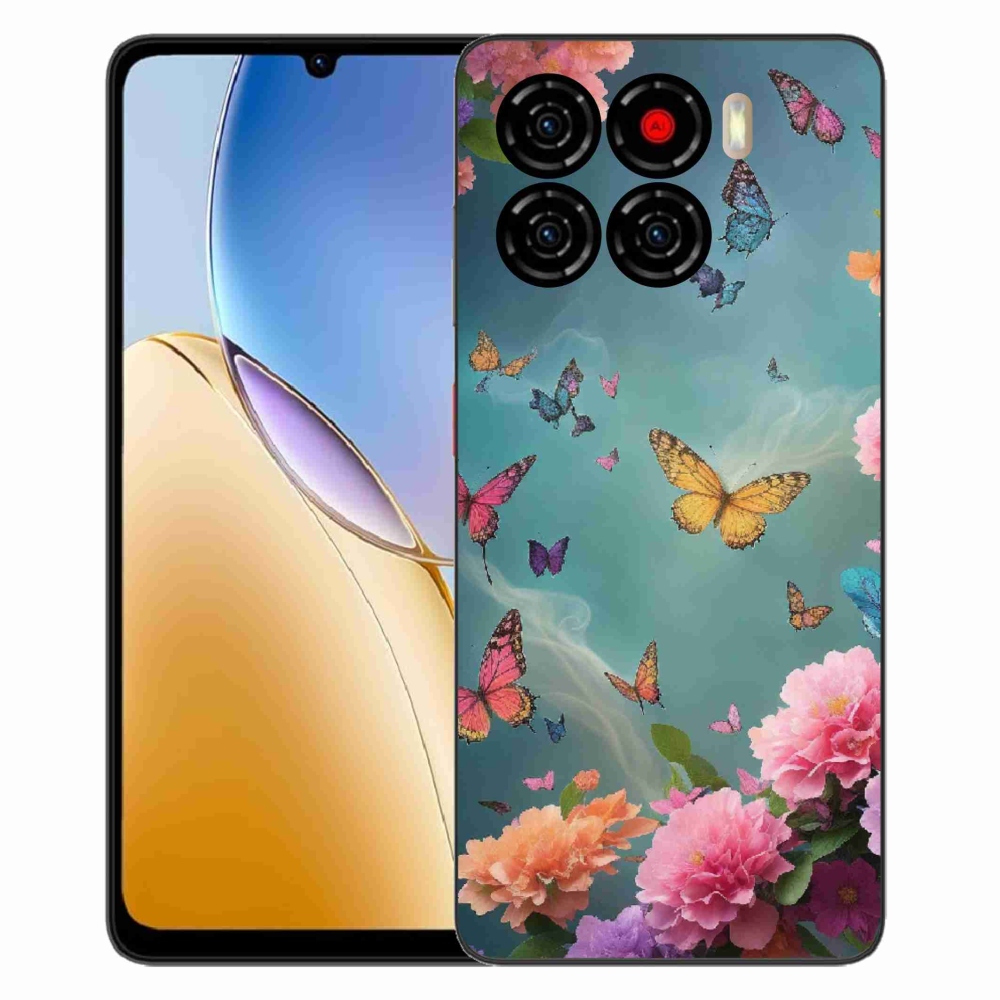 Gélový kryt mmCase na ZTE Blade A56 - farebné kvety a motýle