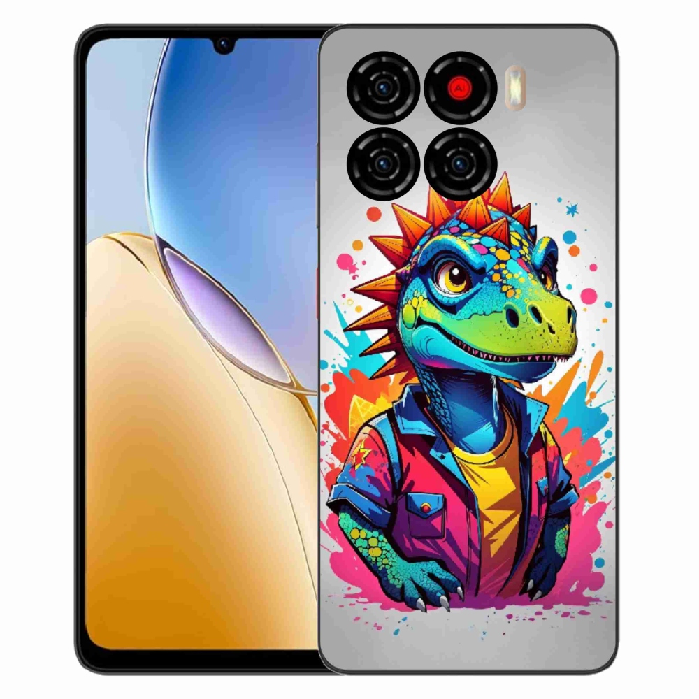 Gélový kryt mmCase na ZTE Blade A56 - farebný dinosaurus