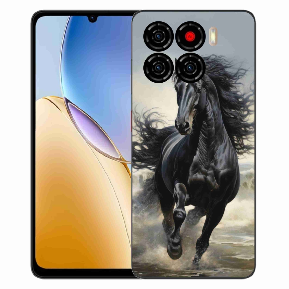 Gélový kryt mmCase na ZTE Blade A56 - bežiaci čierny kôň