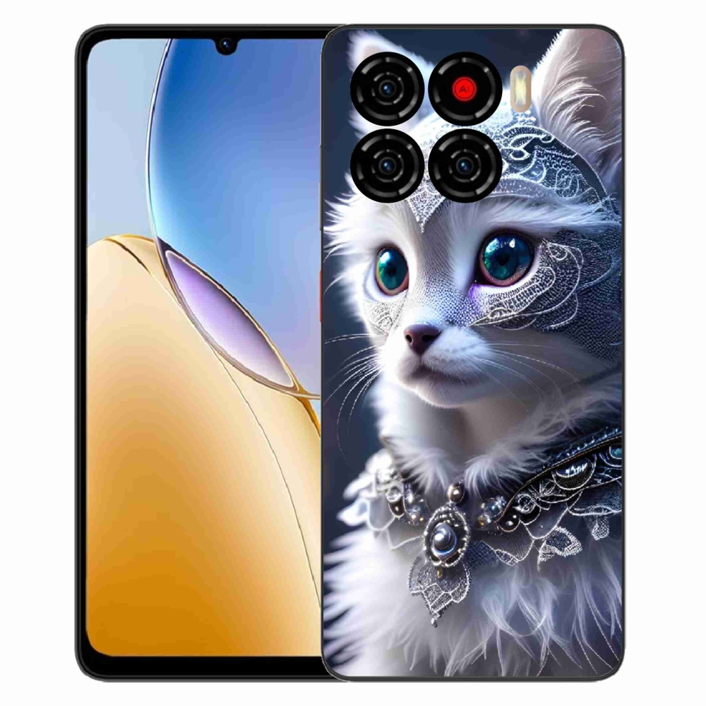 Gélový kryt mmCase na ZTE Blade A56 - biela mačka