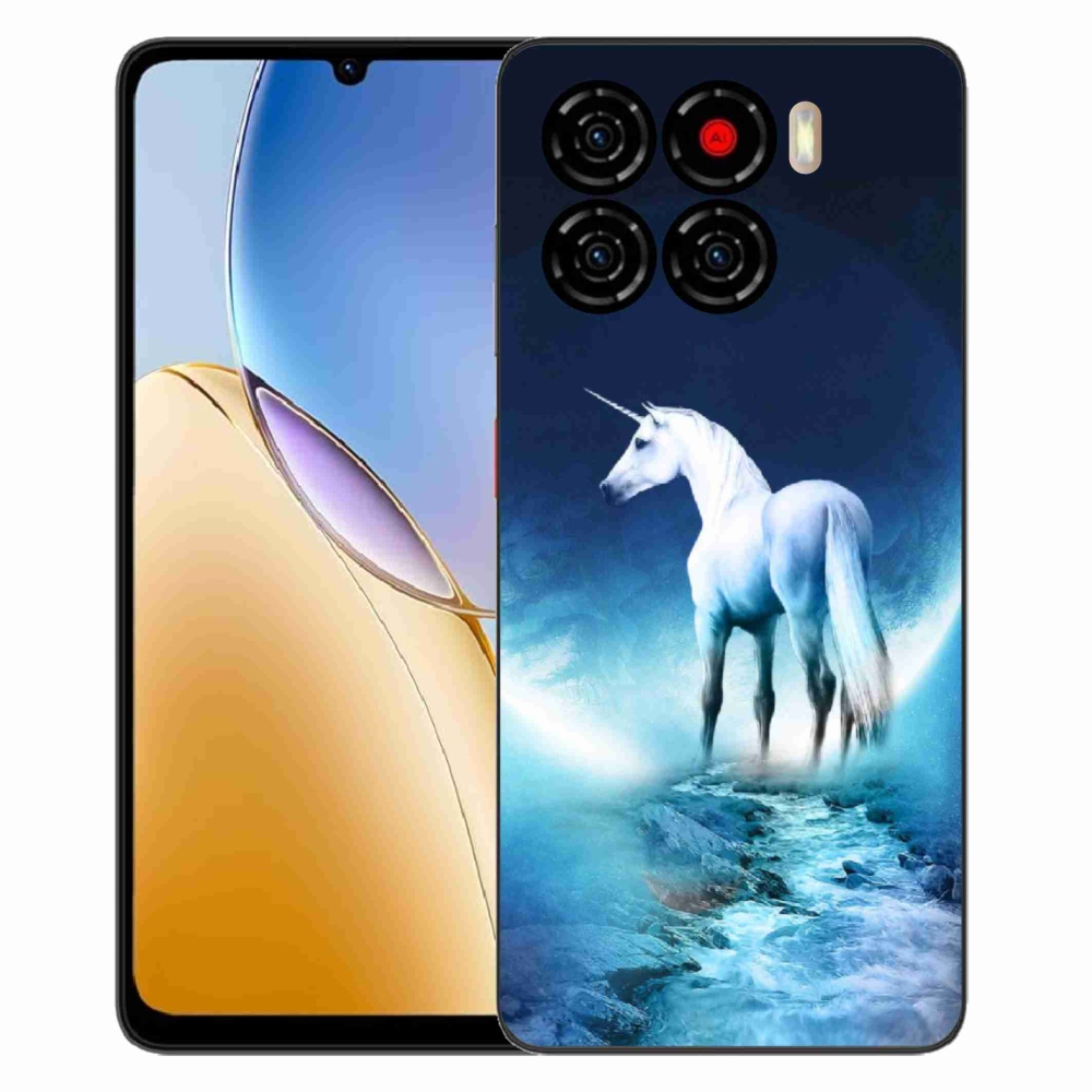 Gélový kryt mmCase na ZTE Blade A56 - biely jednorožec