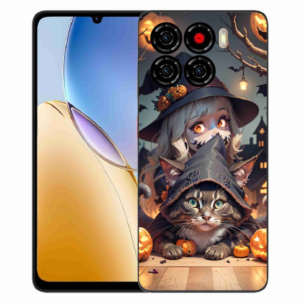 Gélový kryt mmCase na ZTE Blade A56 - čarodejnica s mačkou