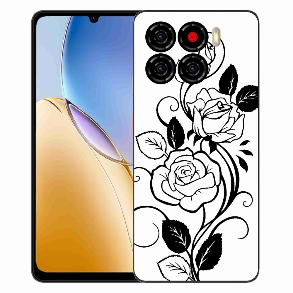 Gélový kryt mmCase na ZTE Blade A56 - čiernobiela ruža