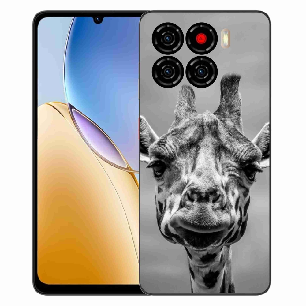 Gélový kryt mmCase na ZTE Blade A56 - čiernobiela žirafa