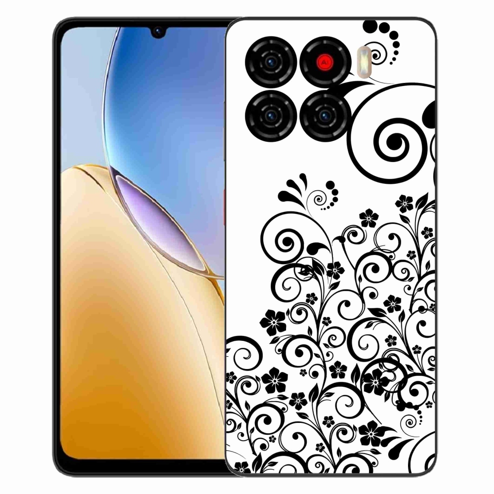 Gélový kryt mmCase na ZTE Blade A56 - čiernobiele kvetinové vzory