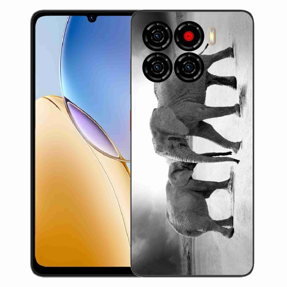 Gélový kryt mmCase na ZTE Blade A56 - čiernobieli slony