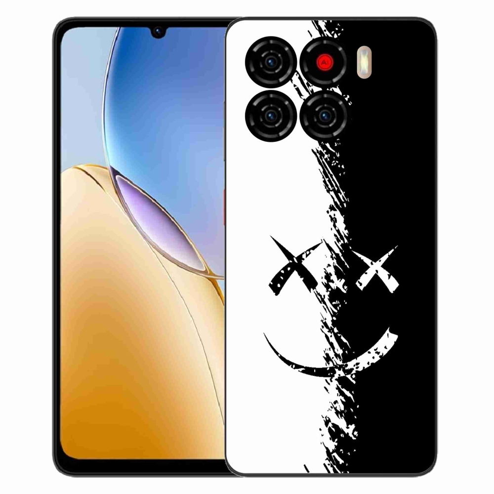 Gélový kryt mmCase na ZTE Blade A56 - čiernobiely smajlík