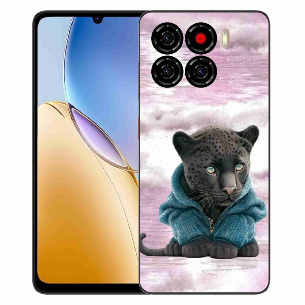 Gélový kryt mmCase na ZTE Blade A56 - čierny panter vo svetri