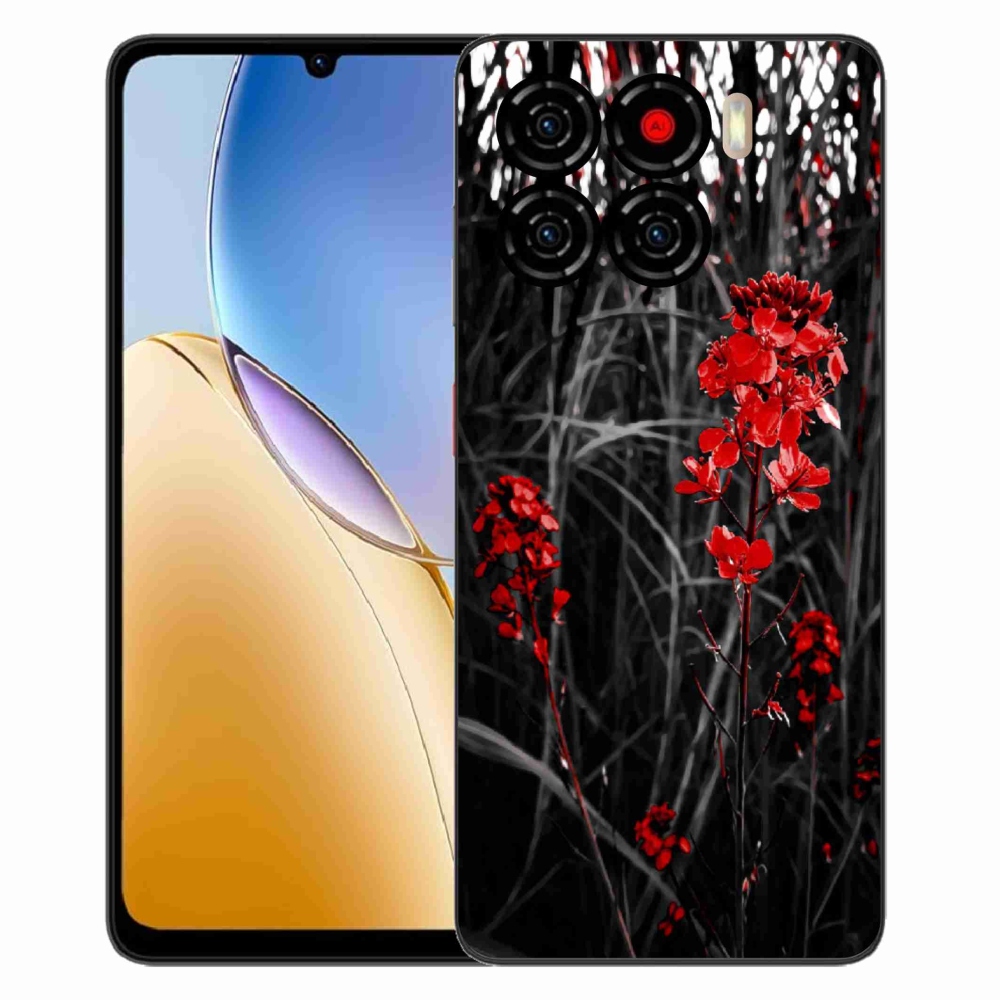 Gélový kryt mmCase na ZTE Blade A56 - červená rastlina