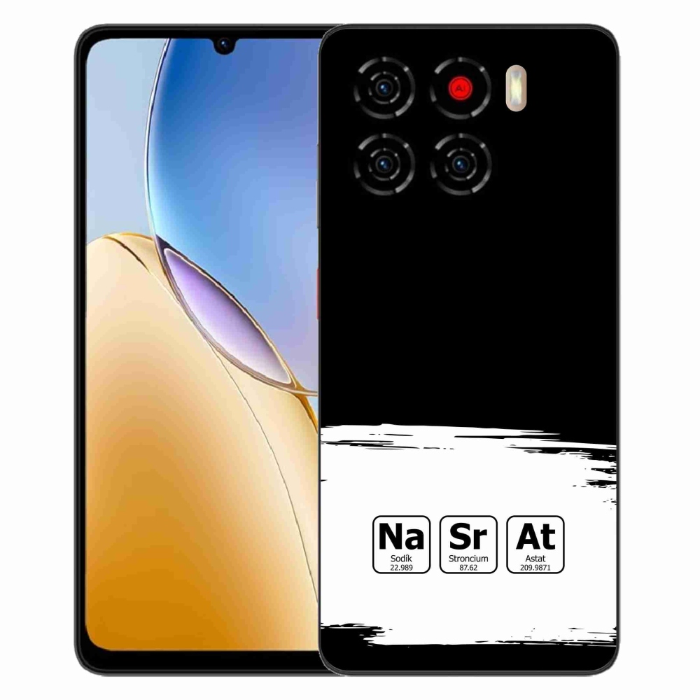 Gélový kryt mmCase na ZTE Blade A56 - chemické prvky bieločierne pozadie