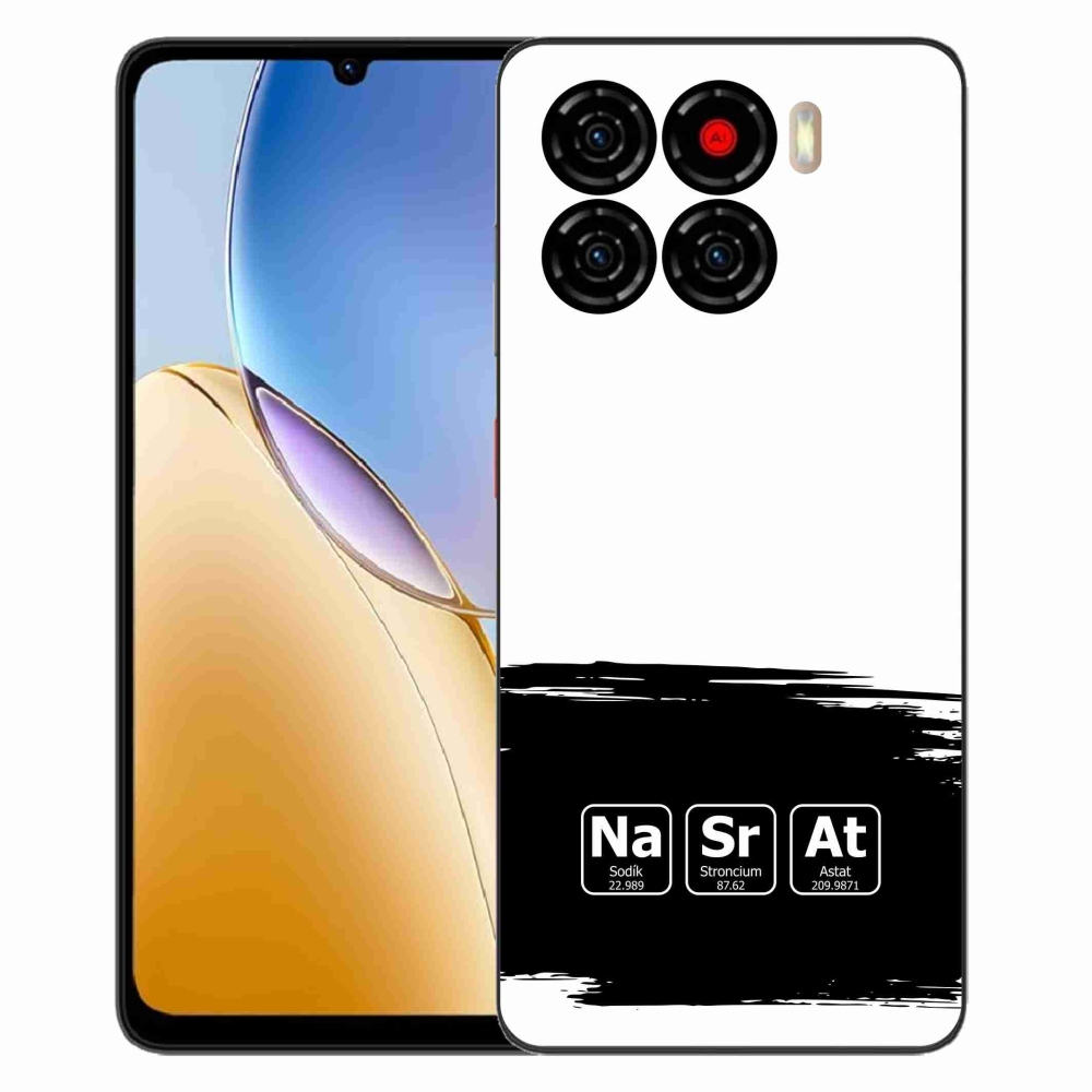 Gélový kryt mmCase na ZTE Blade A56 - chemické prvky čiernobiele pozadie