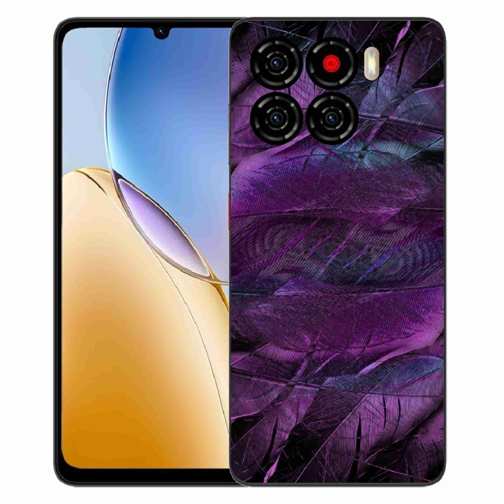 Gélový kryt mmCase na ZTE Blade A56 - fialové pierka