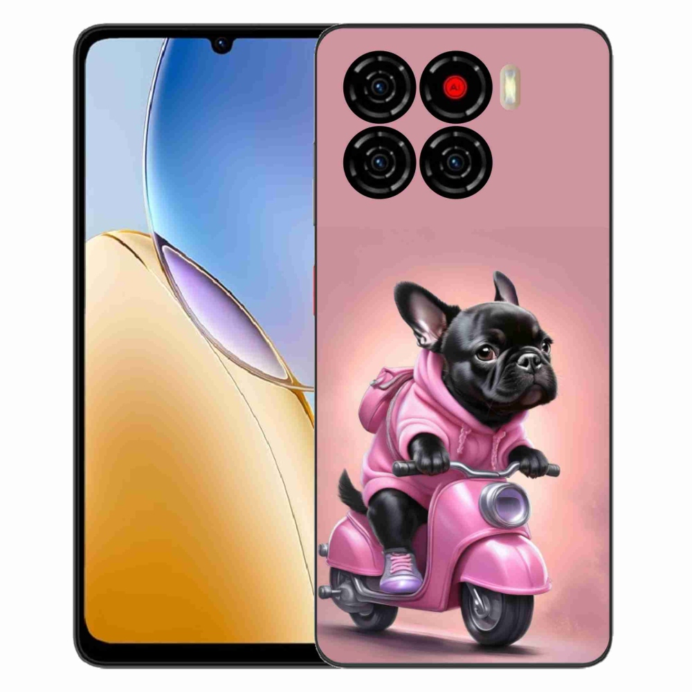 Gélový kryt mmCase na ZTE Blade A56 - francúzsky buldoček na skútri