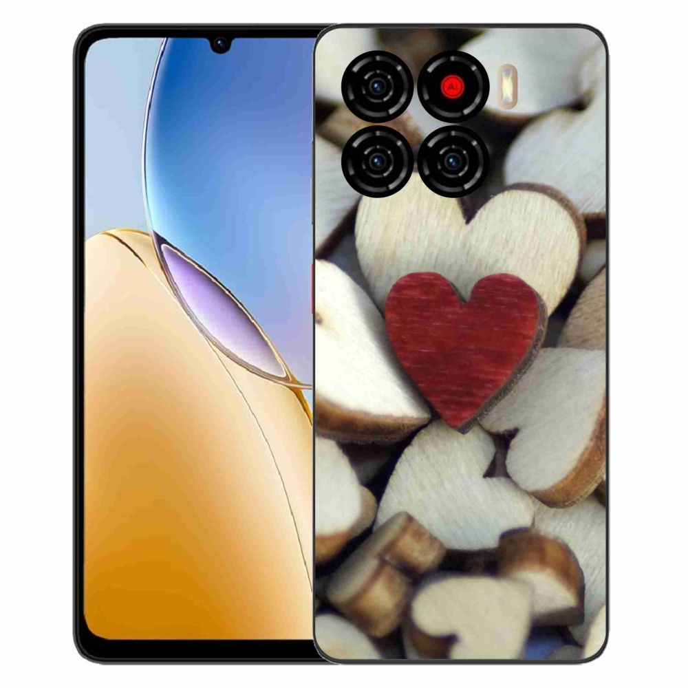 Gélový kryt mmCase na ZTE Blade A56 - gravírované červené srdce