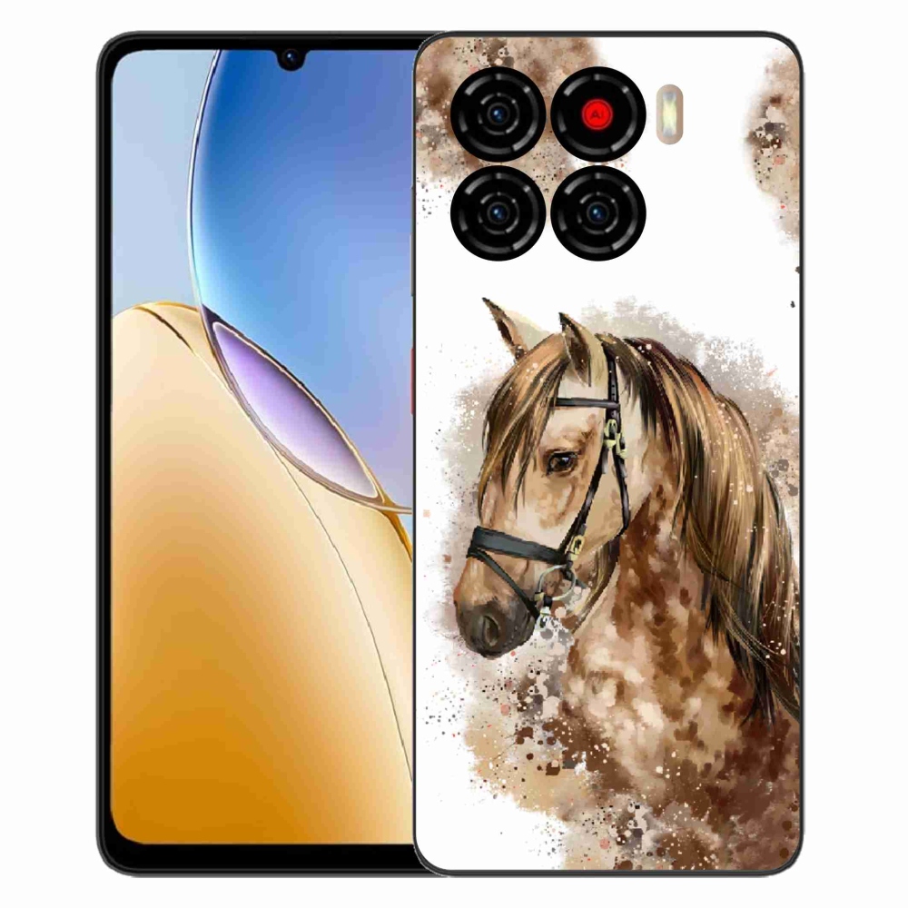 Gélový kryt mmCase na ZTE Blade A56 - hnedý kreslený kôň