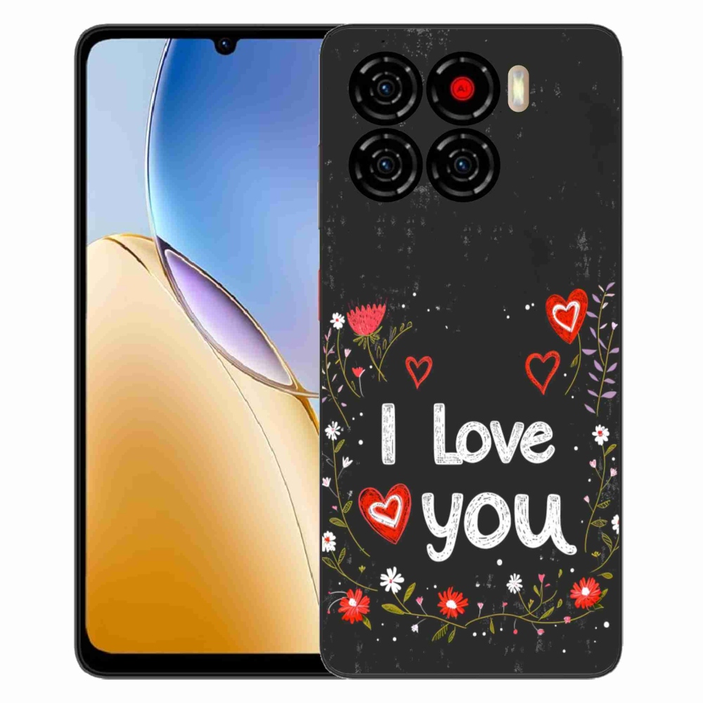Gélový kryt mmCase na ZTE Blade A56 - I love you čierne pozadie