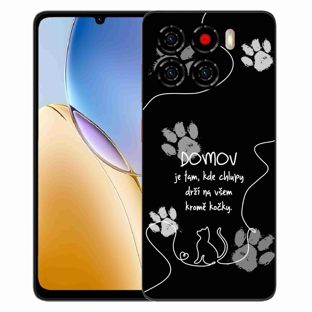 Gélový kryt mmCase na ZTE Blade A56 - mačacie motív čierne pozadie