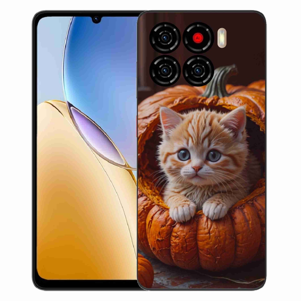 Gélový kryt mmCase na ZTE Blade A56 - mačiatko a tekvica 2